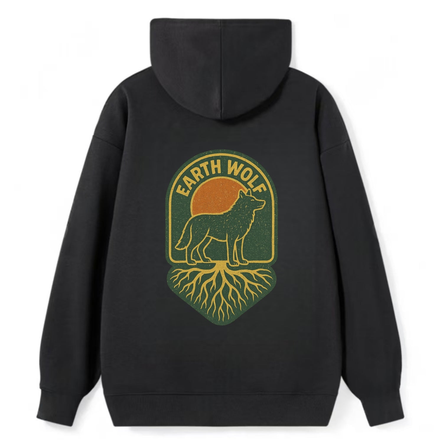 Earth Wolf Roots  - Classic Pullover Hoodie - Black