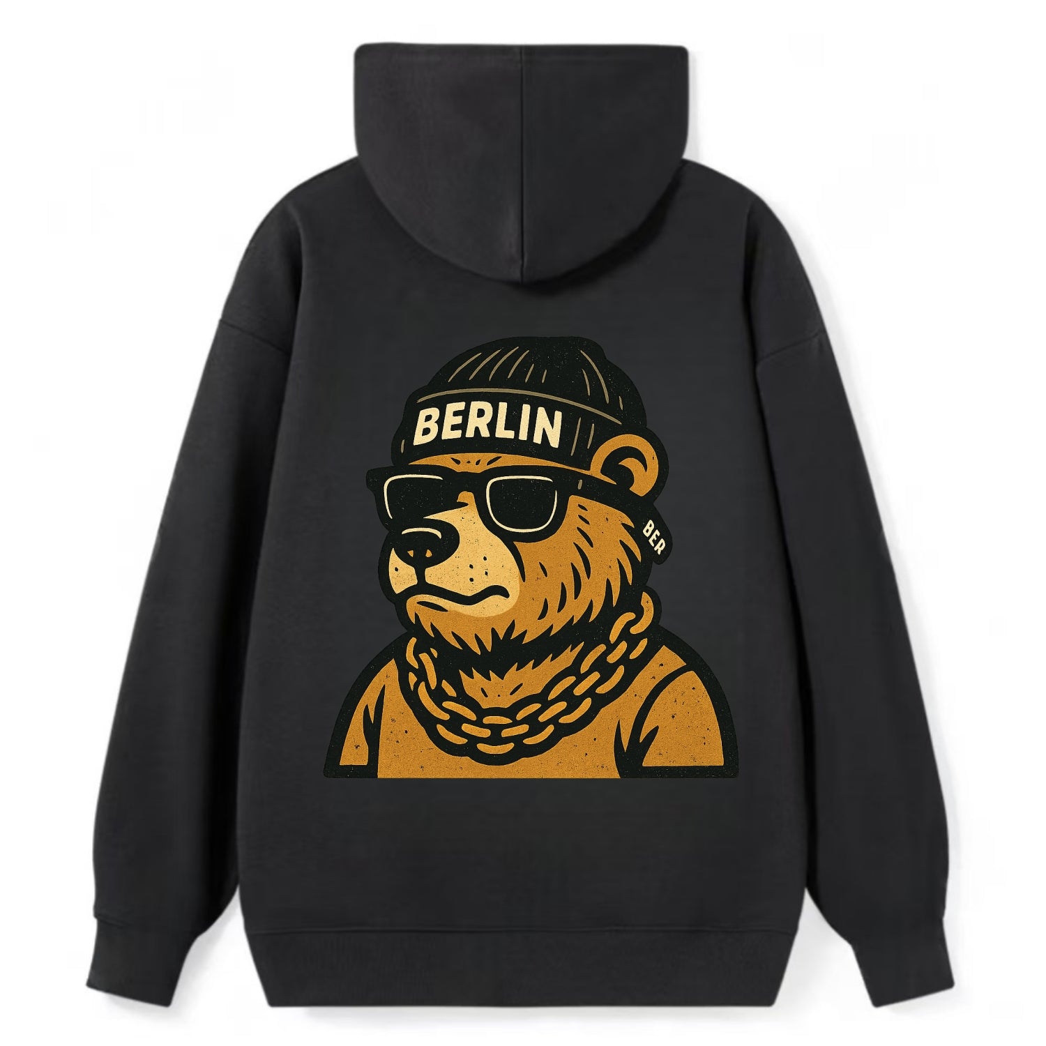 Berlin Bear - Classic Pullover Hoodie - Black