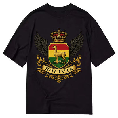 Bolivia Llama Emblem  - Classic T-shirt - Black