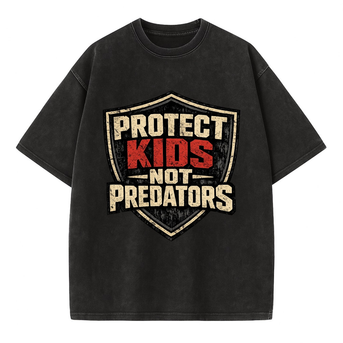 Protect Kids Not Predators - Vintage T-shirt - Black
