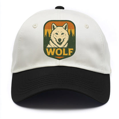 Arctic White Wolf  - Two Tone Cap - Black