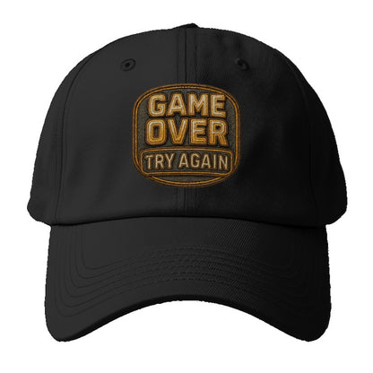 Game Over Try Again  - Baseball Cap For Big Heads - Black