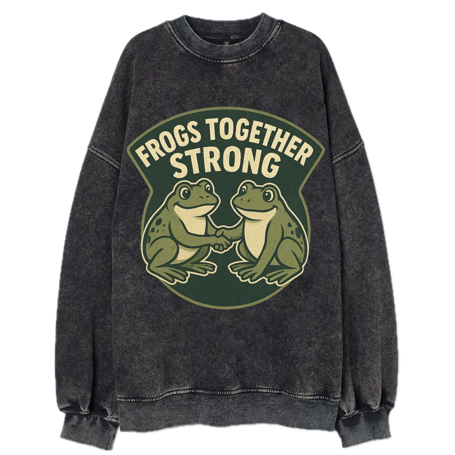 Frogs Together Strong 3 - Vintage Sweatshirt - Black