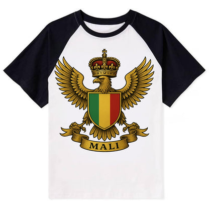 Mali Royal Logo  - Contrast Raglan T-shirt - Black
