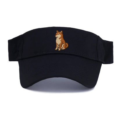 Shiba Inu - Red sesame embroidered sitti Visor - Black