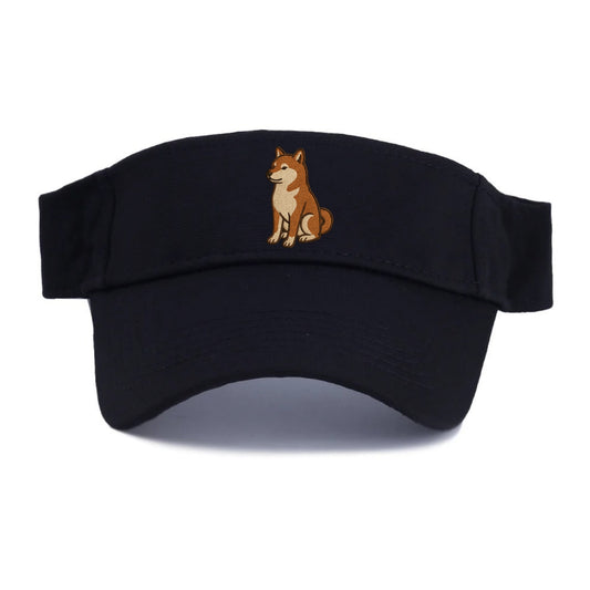 Shiba Inu - Red sesame embroidered sitti Visor - Black