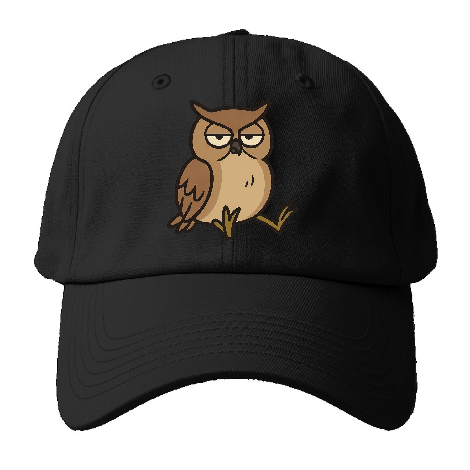 The Owl Judging Silently - Baseball Cap - Black