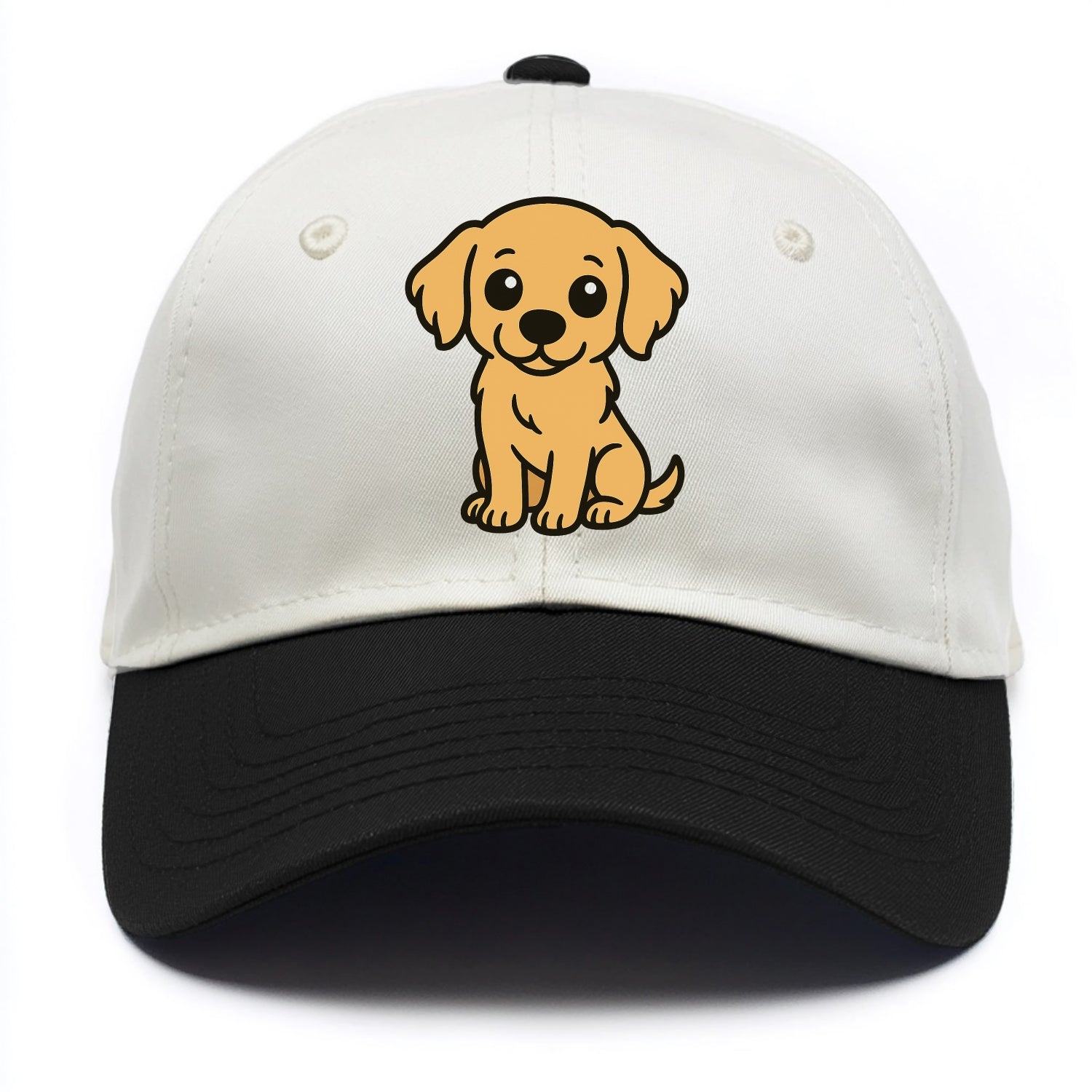 Golden Retriever - Head tilt curious pose - Two Tone Cap - Black