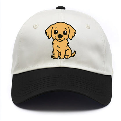 Golden Retriever - Head tilt curious pose - Two Tone Cap - Black