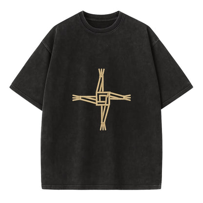 Saint Brigid's Cross  - Vintage T-shirt - Black