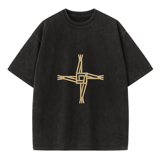 Saint Brigid's Cross  - Vintage T-shirt - Black