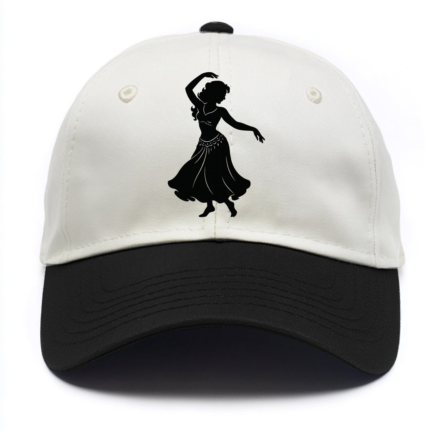 Belly dancer graceful gesture - Two Tone Cap - Black