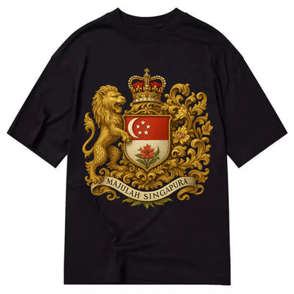 Singapore Merlion Emblem  - Classic T-shirt - Black