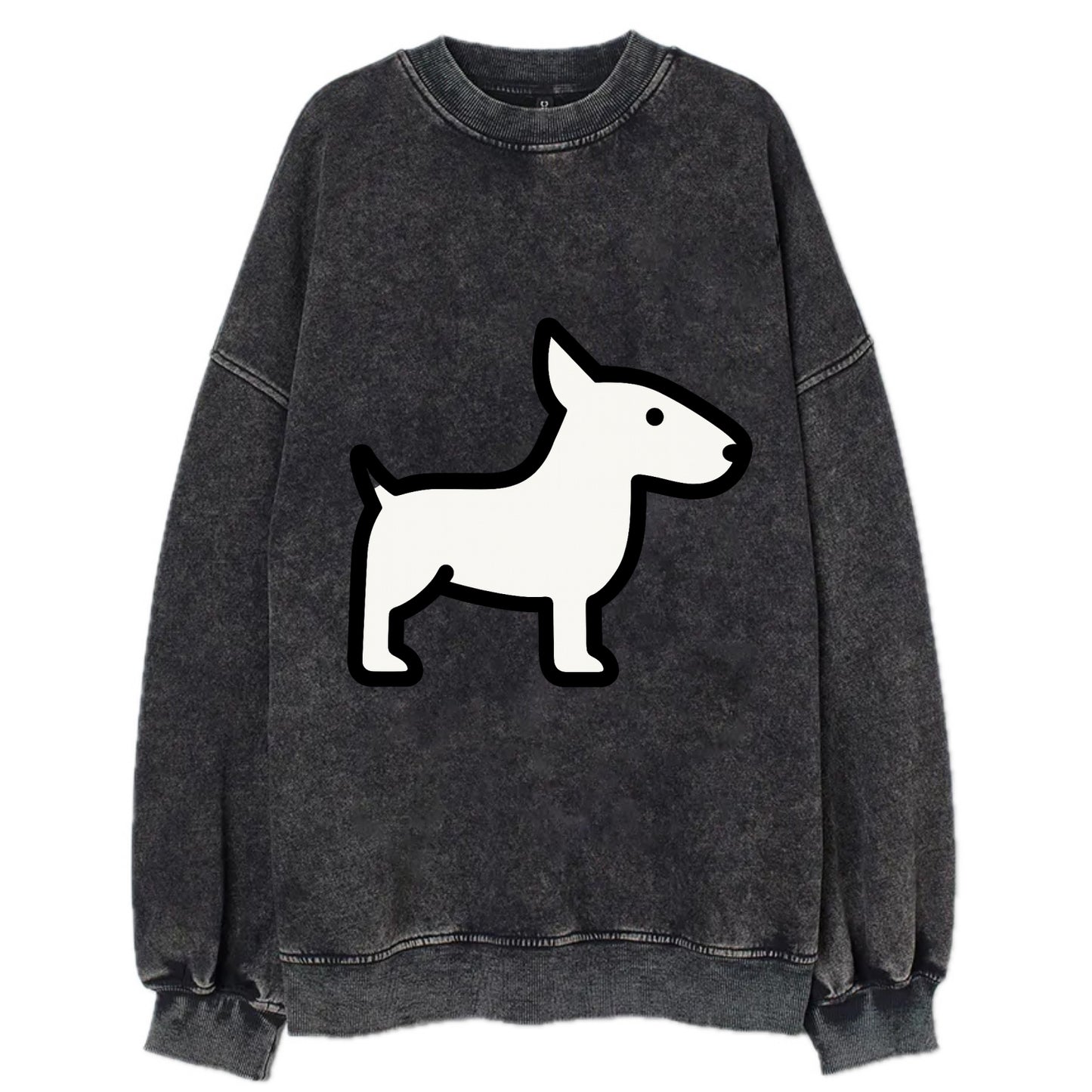 Bull Terrier - White egg-shaped head flat side profile - Vintage Sweatshirt - Black