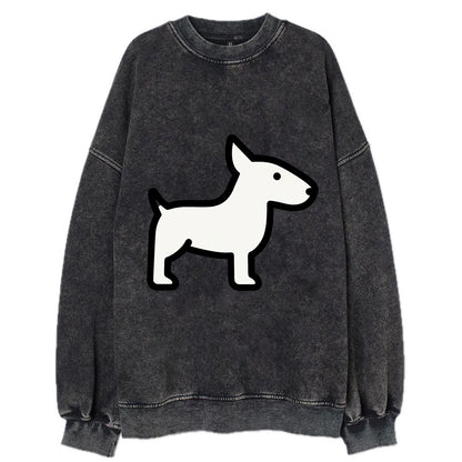 Bull Terrier - White egg-shaped head flat side profile - Vintage Sweatshirt - Black