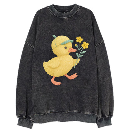 Yellow Duckling - Vintage Sweatshirt - Black