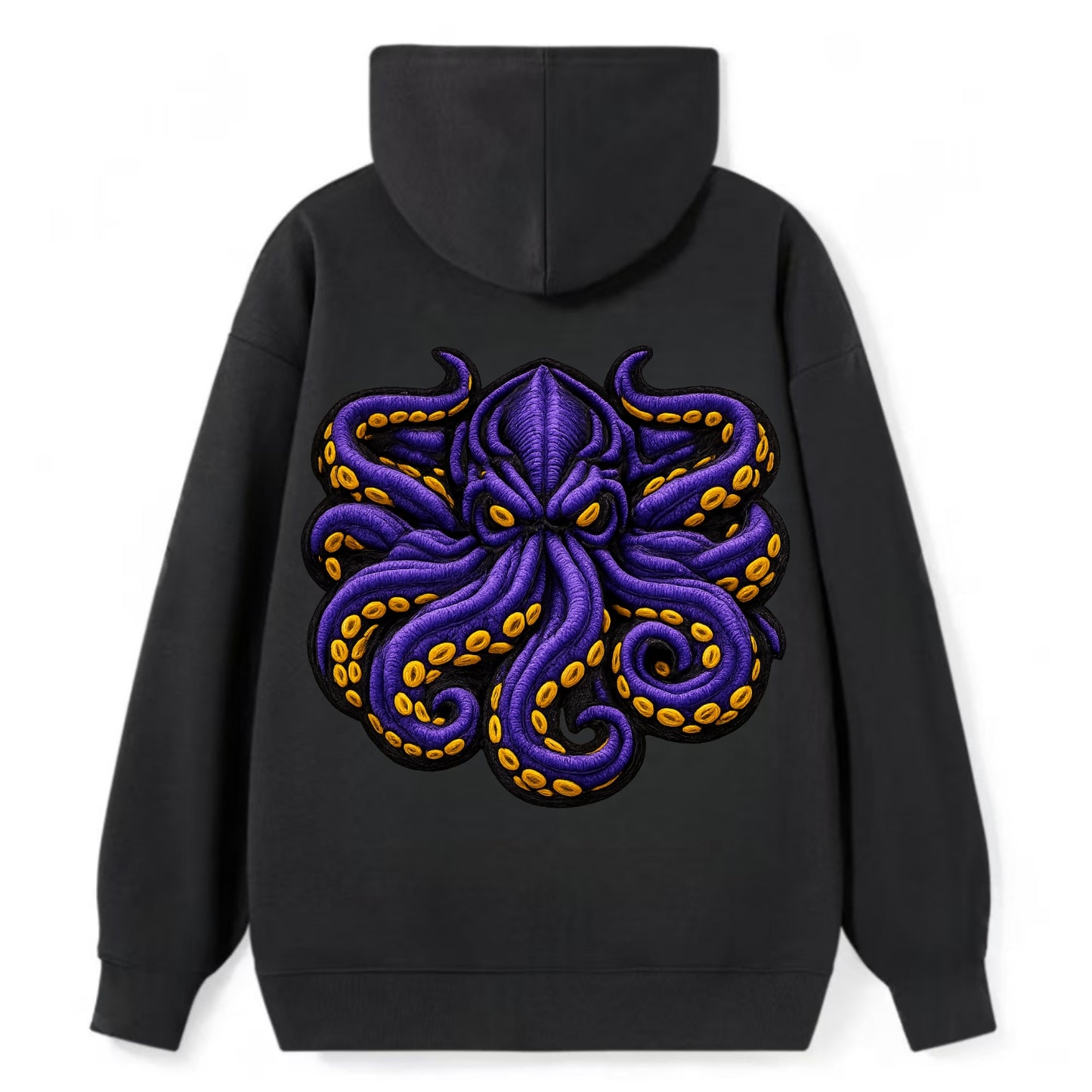 KRAKEN TENTACLES - sea monster in purple and black , deep sea - Classic Pullover Hoodie - Black