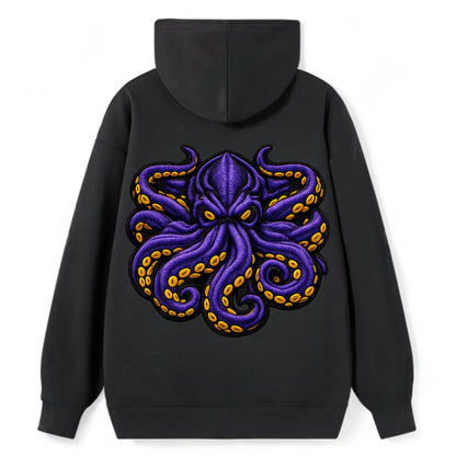 KRAKEN TENTACLES - sea monster in purple and black , deep sea - Classic Pullover Hoodie - Black