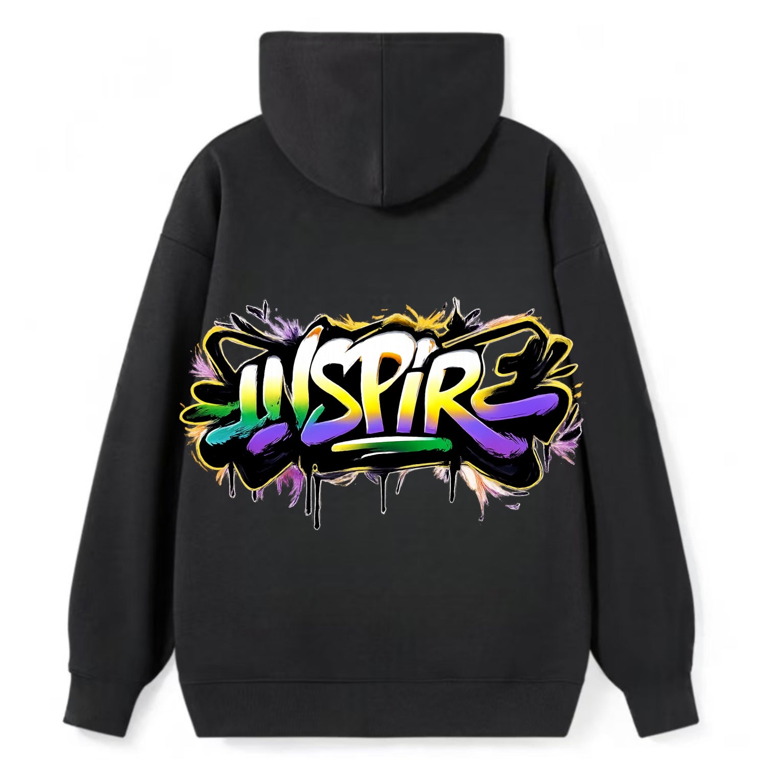 Bold typography design - "INSPIRE" - motivating others, being the spark - Classic Pullover Hoodie - Black