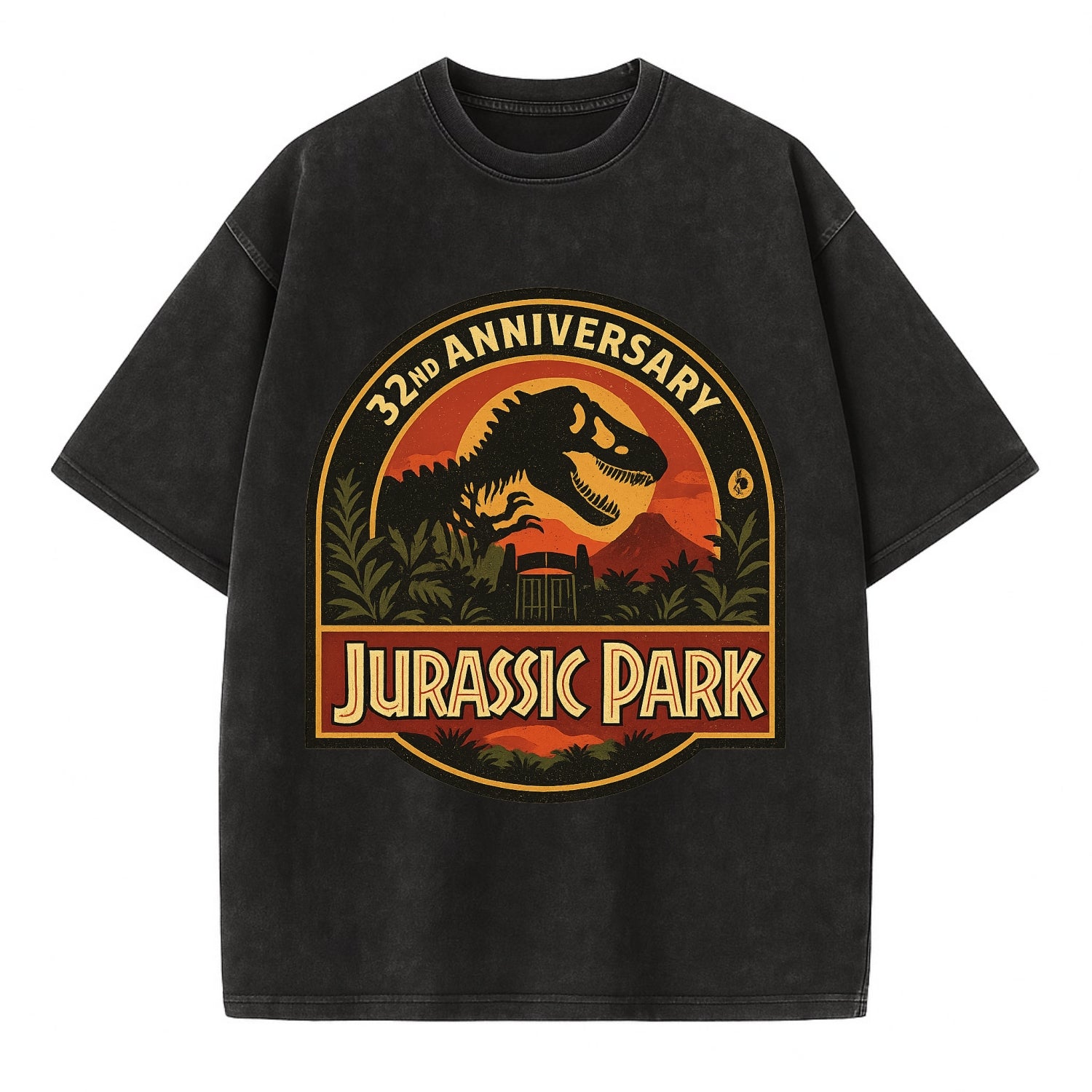 Jurassic Park 32nd Anniversary - Vintage T-shirt - Black