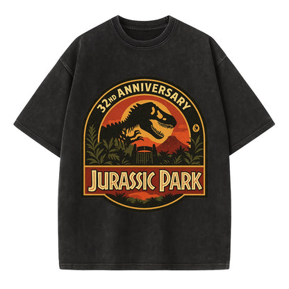 Jurassic Park 32nd Anniversary - Vintage T-shirt - Black