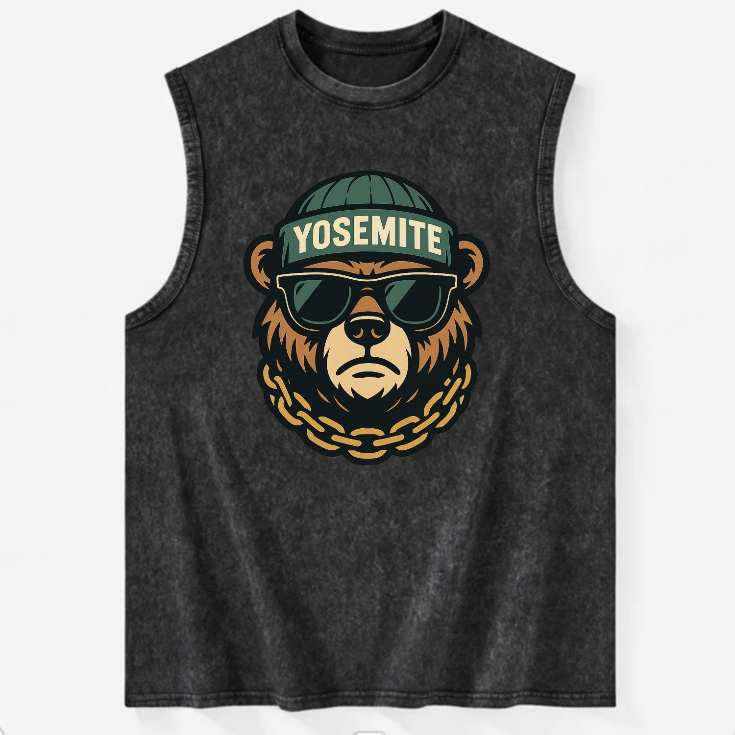 Yosemite Bear - Vintage Washed Tank - Black