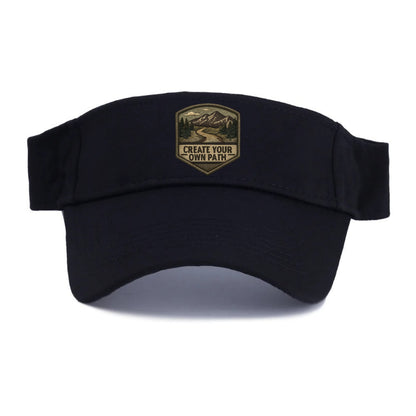 CREATE YOUR OWN PATH - trail with text in brown , independence - Visor - Black