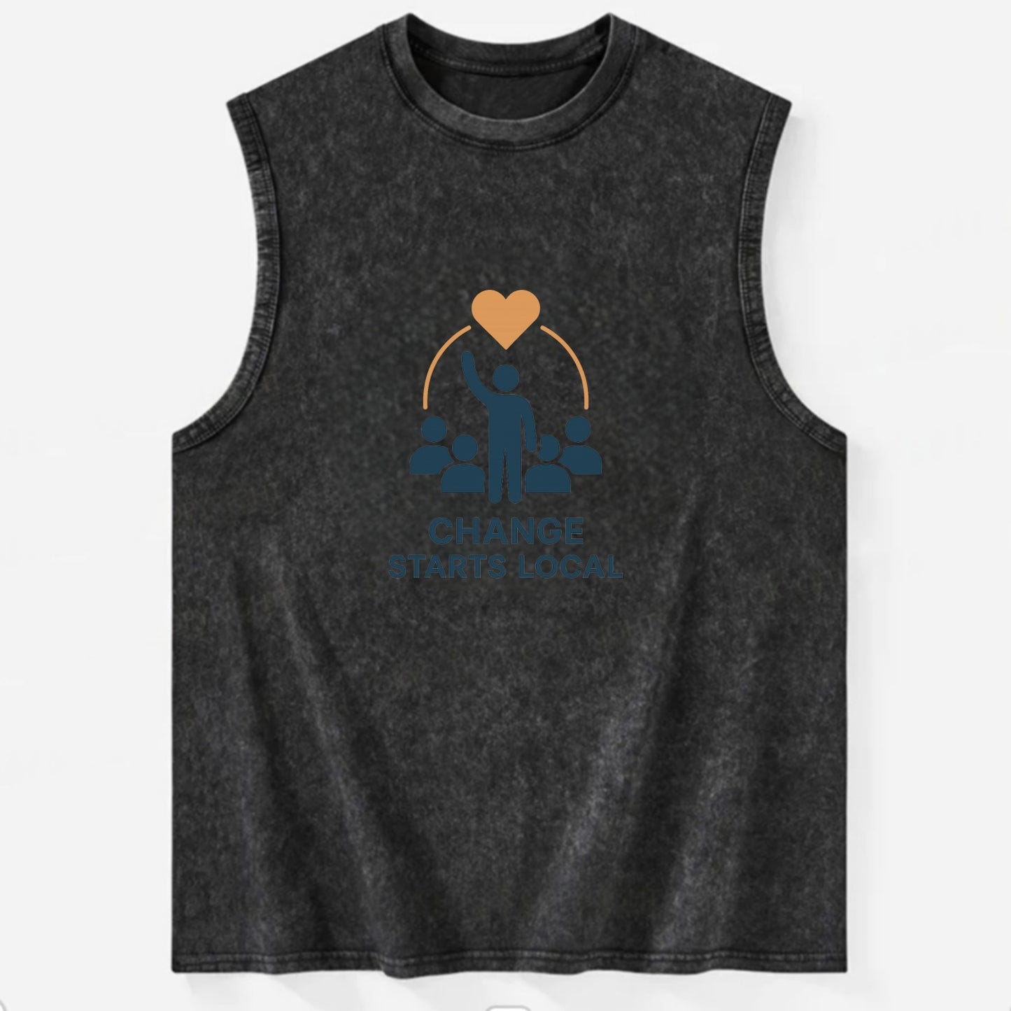 Community organizer bringing neighbors together - "Change Starts Local" - - Vintage Washed Tank - Black