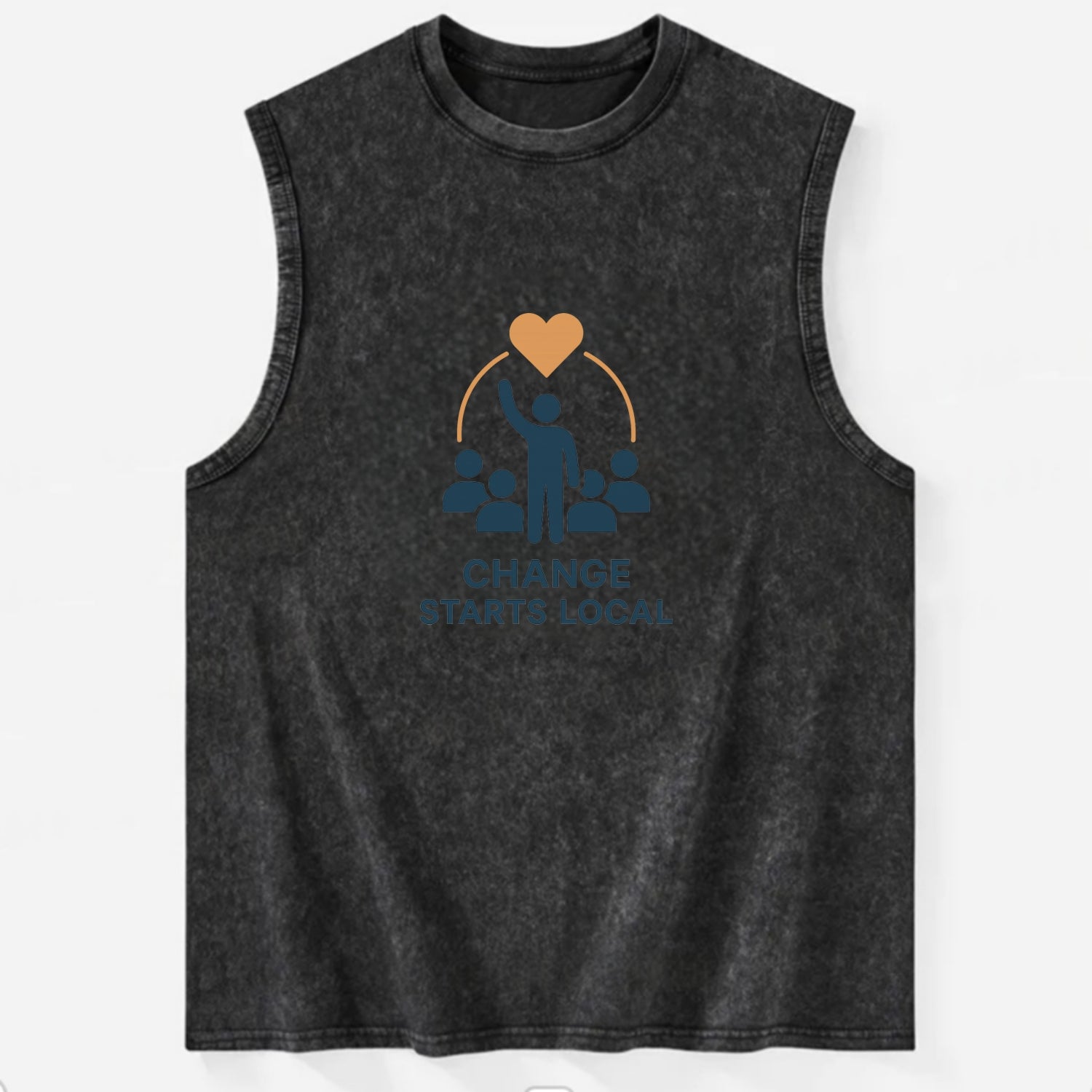 Community organizer bringing neighbors together - "Change Starts Local" - - Vintage Washed Tank - Black