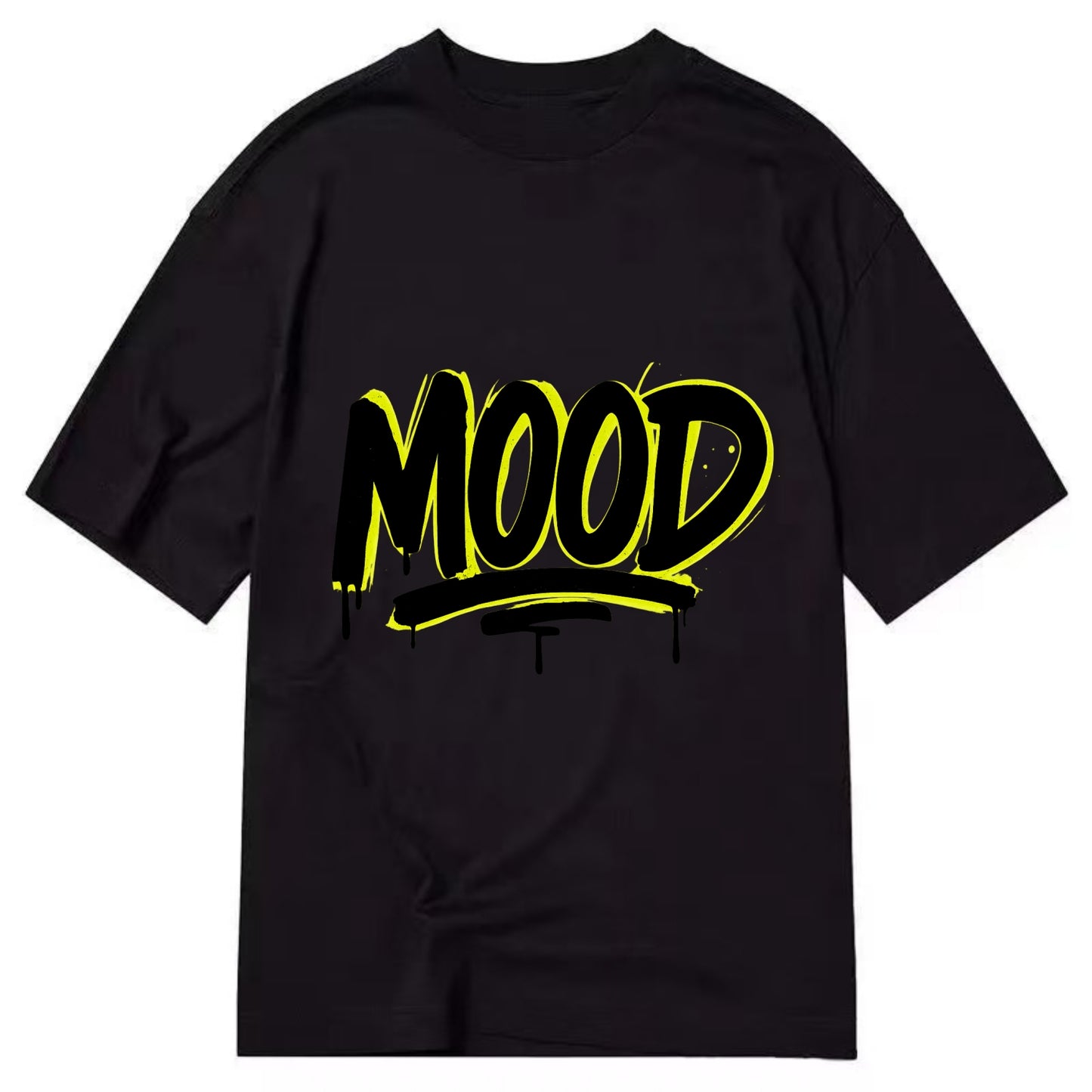 Bold typography design - "MOOD" - current state, feeling it - Classic T-shirt - Black
