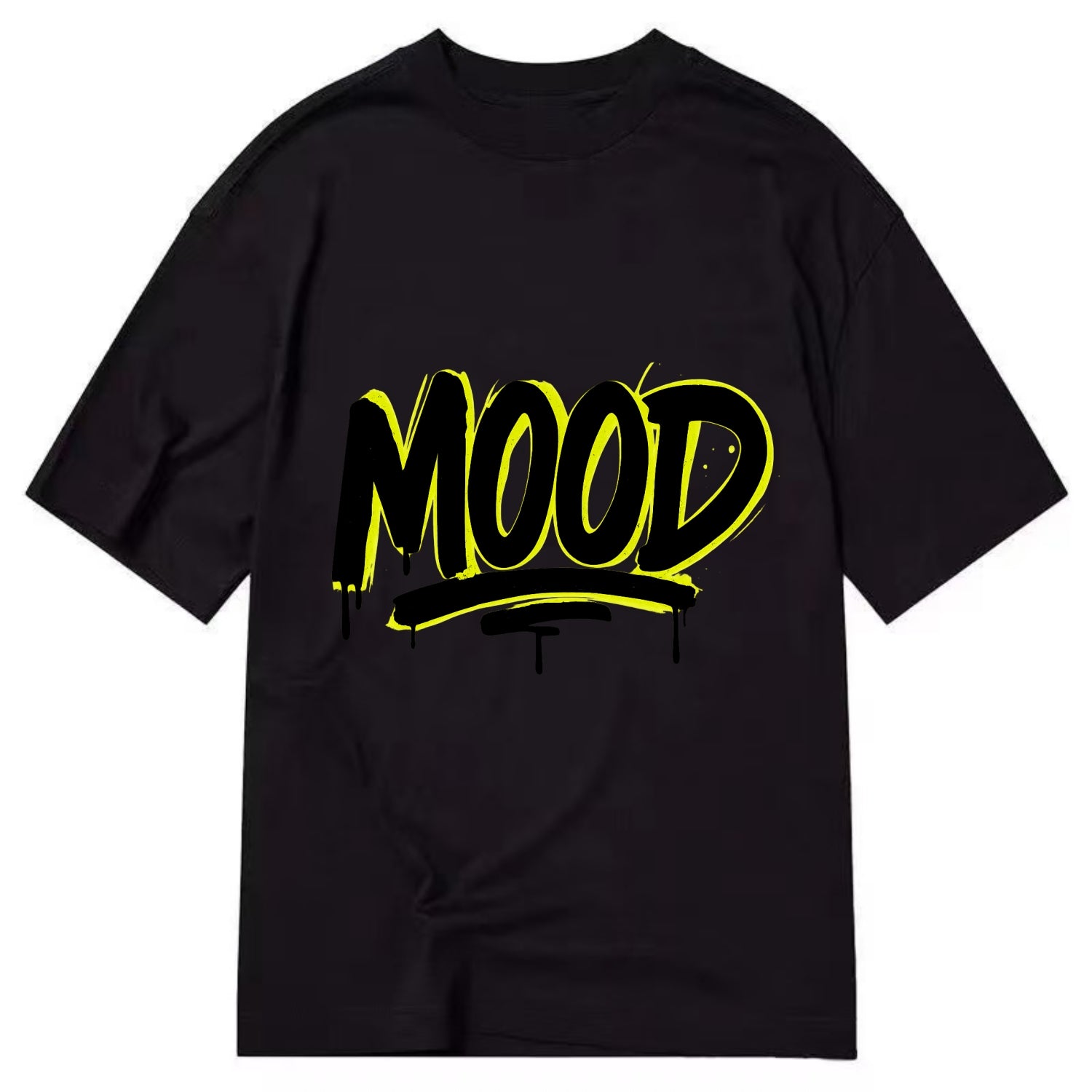 Bold typography design - "MOOD" - current state, feeling it - Classic T-shirt - Black