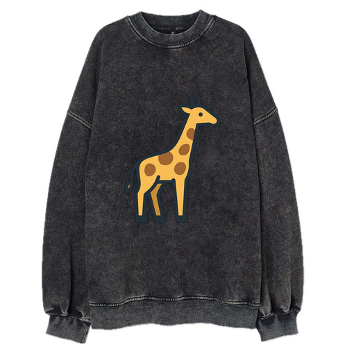 Giraffe - Yellow with brown patches flat side profile - Vintage Sweatshirt
