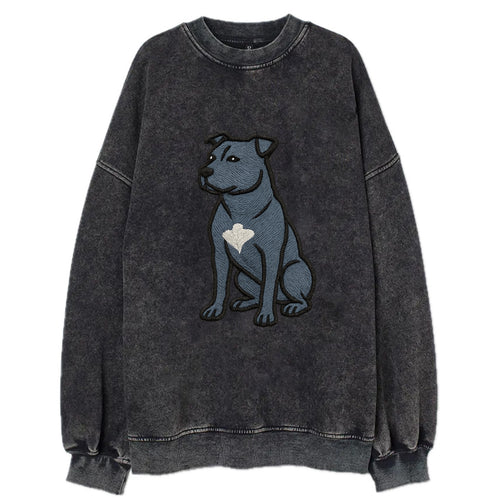 American Staffordshire Terrier - Blue embroidered design - Vintage Sweatshirt