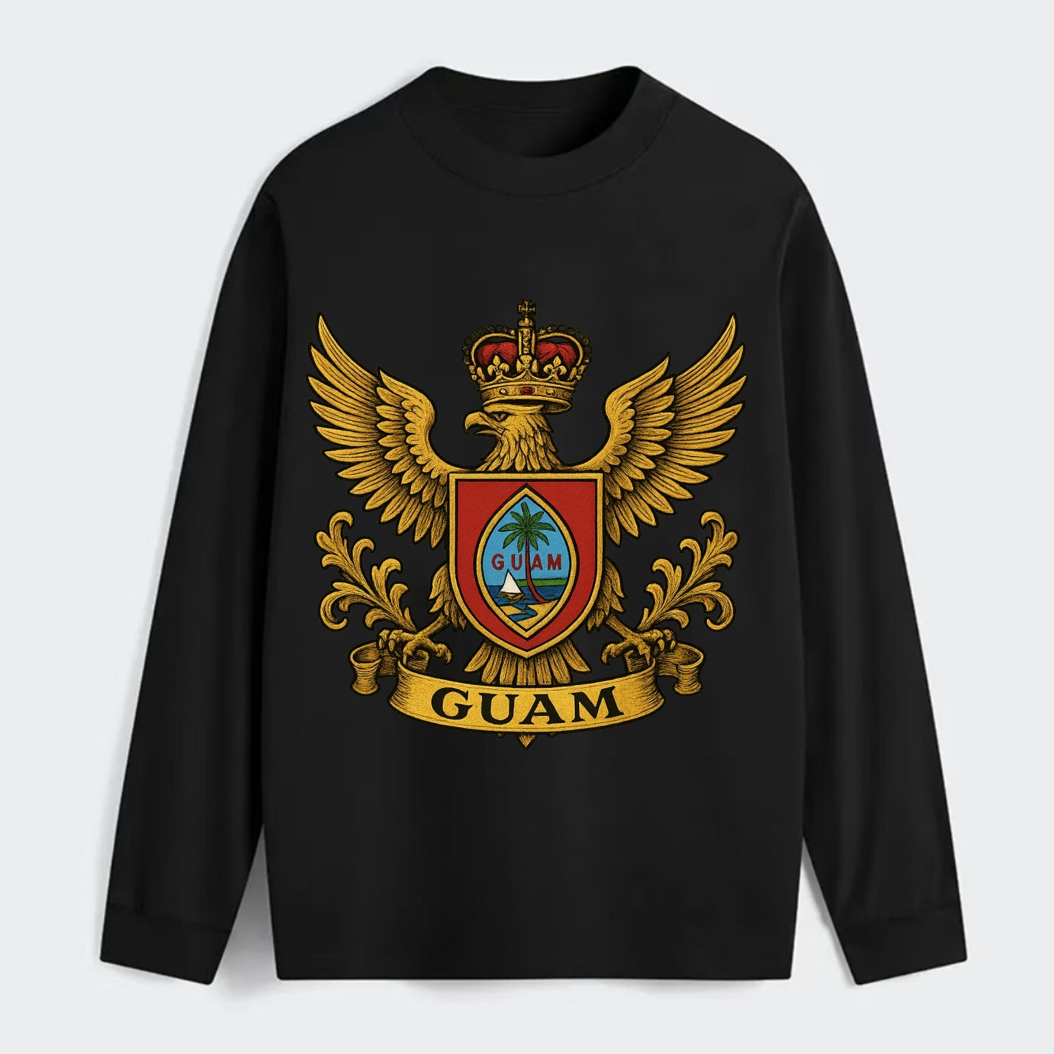 Guam Heritage Badge  - Classic Long Sleeve Shirt - Black