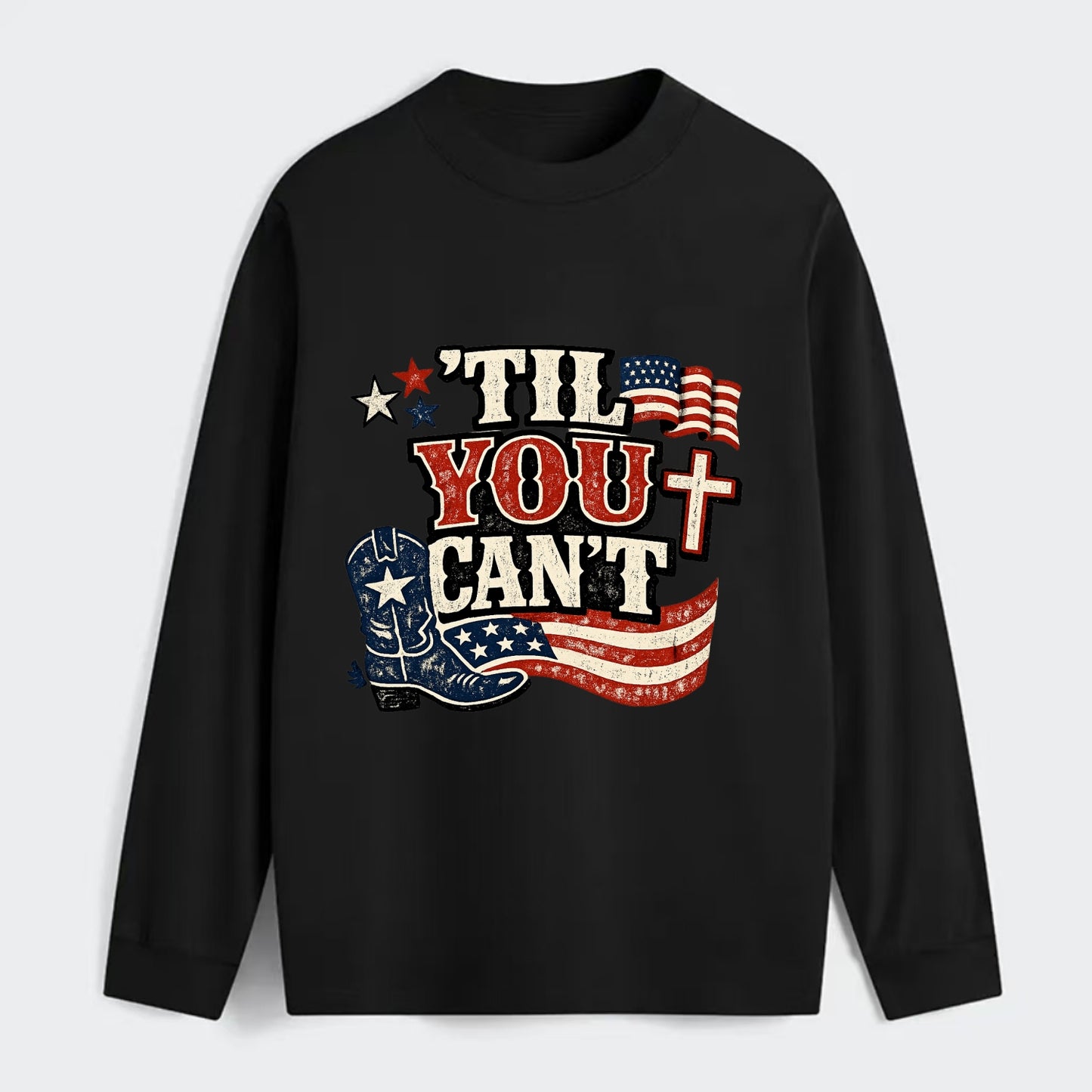 Til You Cant - Patriot Cross - Classic Long Sleeve Shirt - Black
