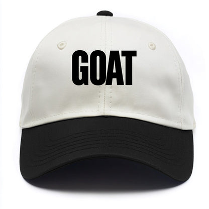 Bold typography design - "GOAT" - greatest of all time - Two Tone Cap - Black