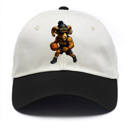 Mile High Bighorn wearing Nuggets beanie with mountain patch and wayfarer sunglasses - Two Tone Cap - Black