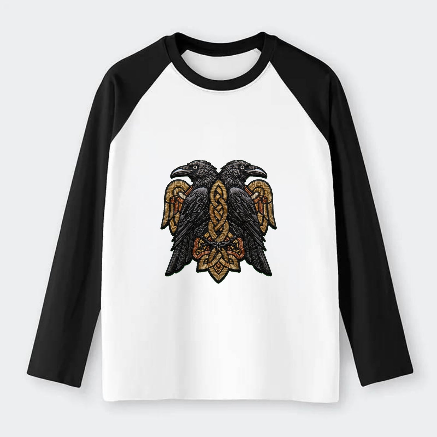 Odin's Ravens - Raglan Long Sleeve T-Shirt - Black