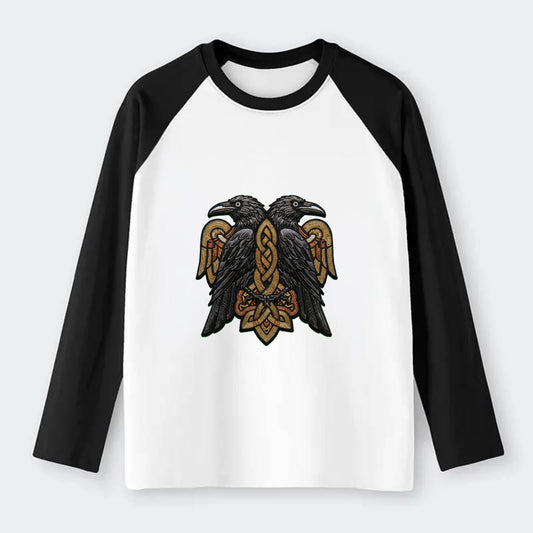 Odin's Ravens - Raglan Long Sleeve T-Shirt - Black