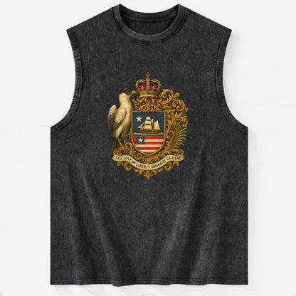 Liberia Pepper Bird Emblem  - Vintage Washed Tank - Black