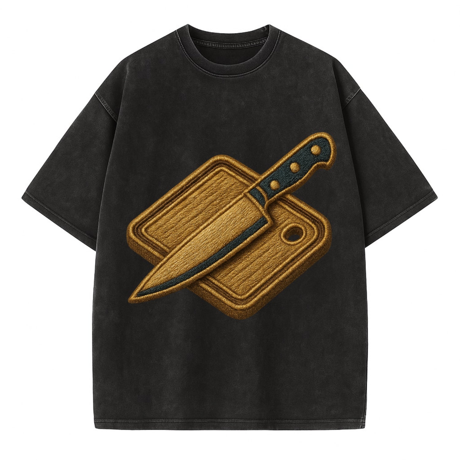 Chef knife with cutting board - culinary enthusiast - Vintage T-shirt - Black