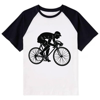 Cyclist sprinting in racing position - Contrast Raglan T-shirt - Black