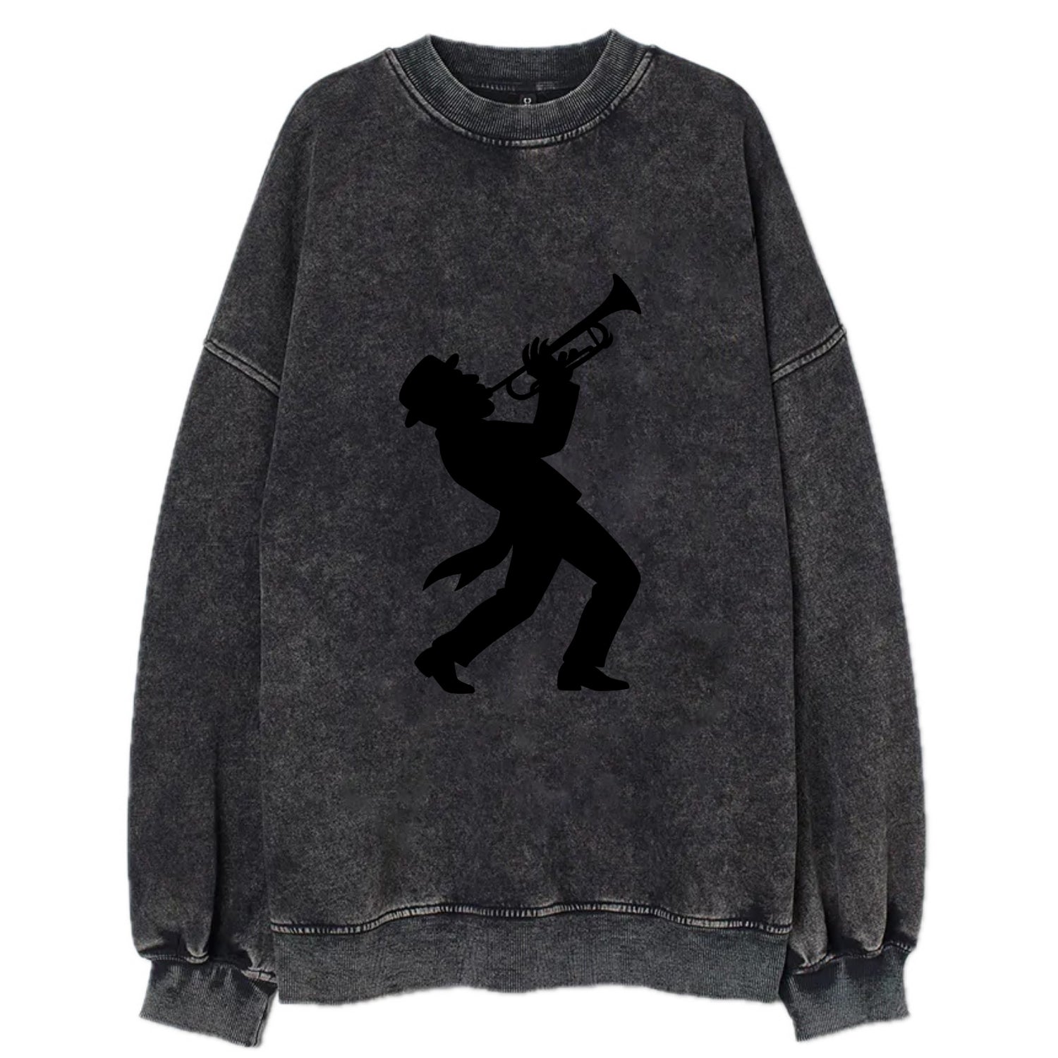 Trumpet player hitting high note - Vintage Sweatshirt - Black