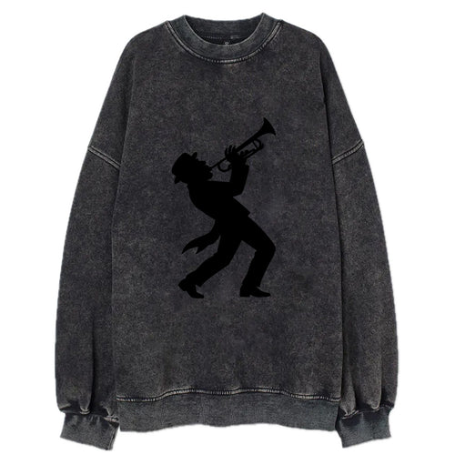 Trumpet player hitting high note - Vintage Sweatshirt