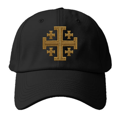 Jerusalem Cross  - Baseball Cap For Big Heads - Black