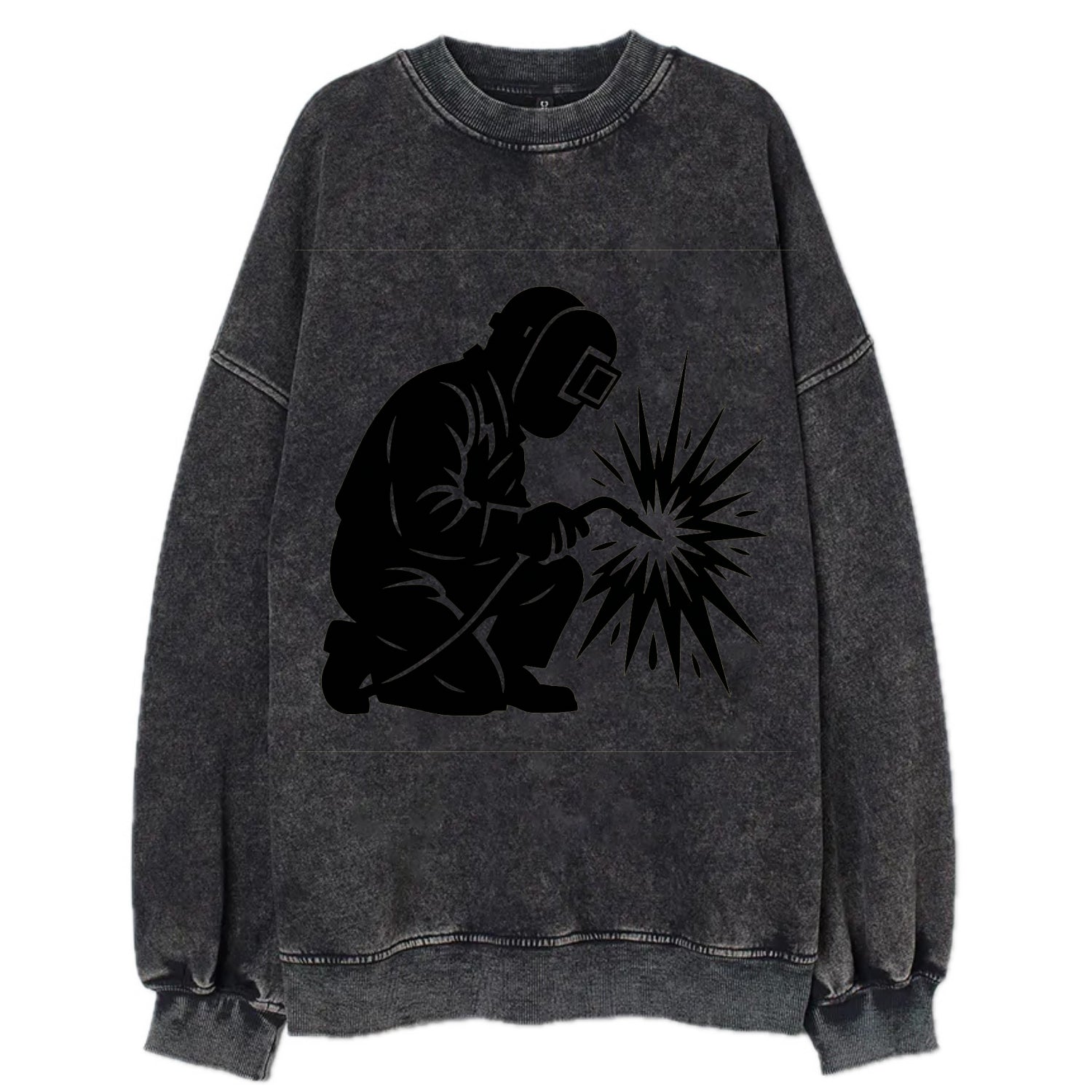 Welder sparks flying dramatically - Vintage Sweatshirt - Black