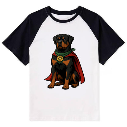 Rottweiler Strong Hero  - Contrast Raglan T-shirt - Black
