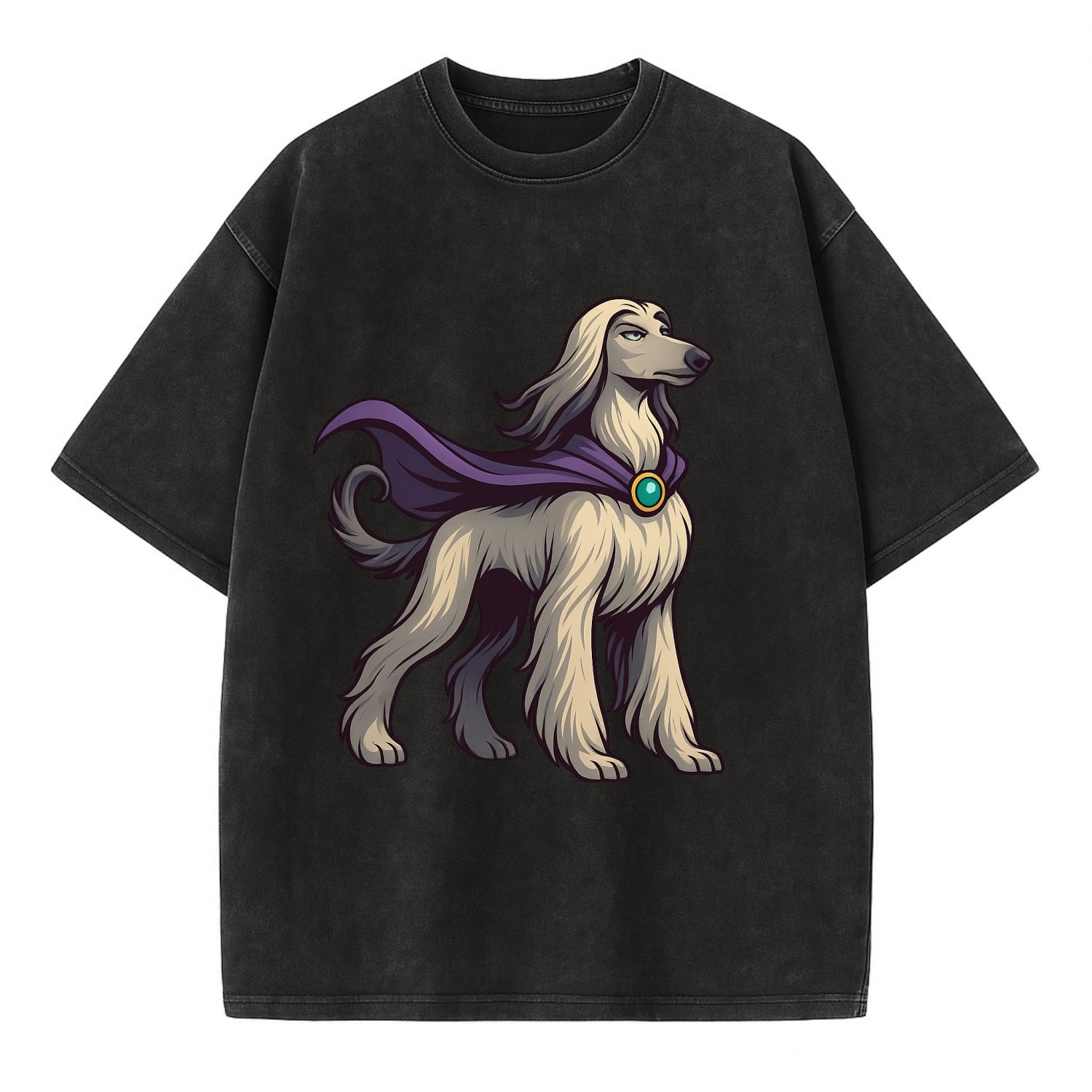 Afghan Hound Mystic Hero  - Vintage T-shirt - Black