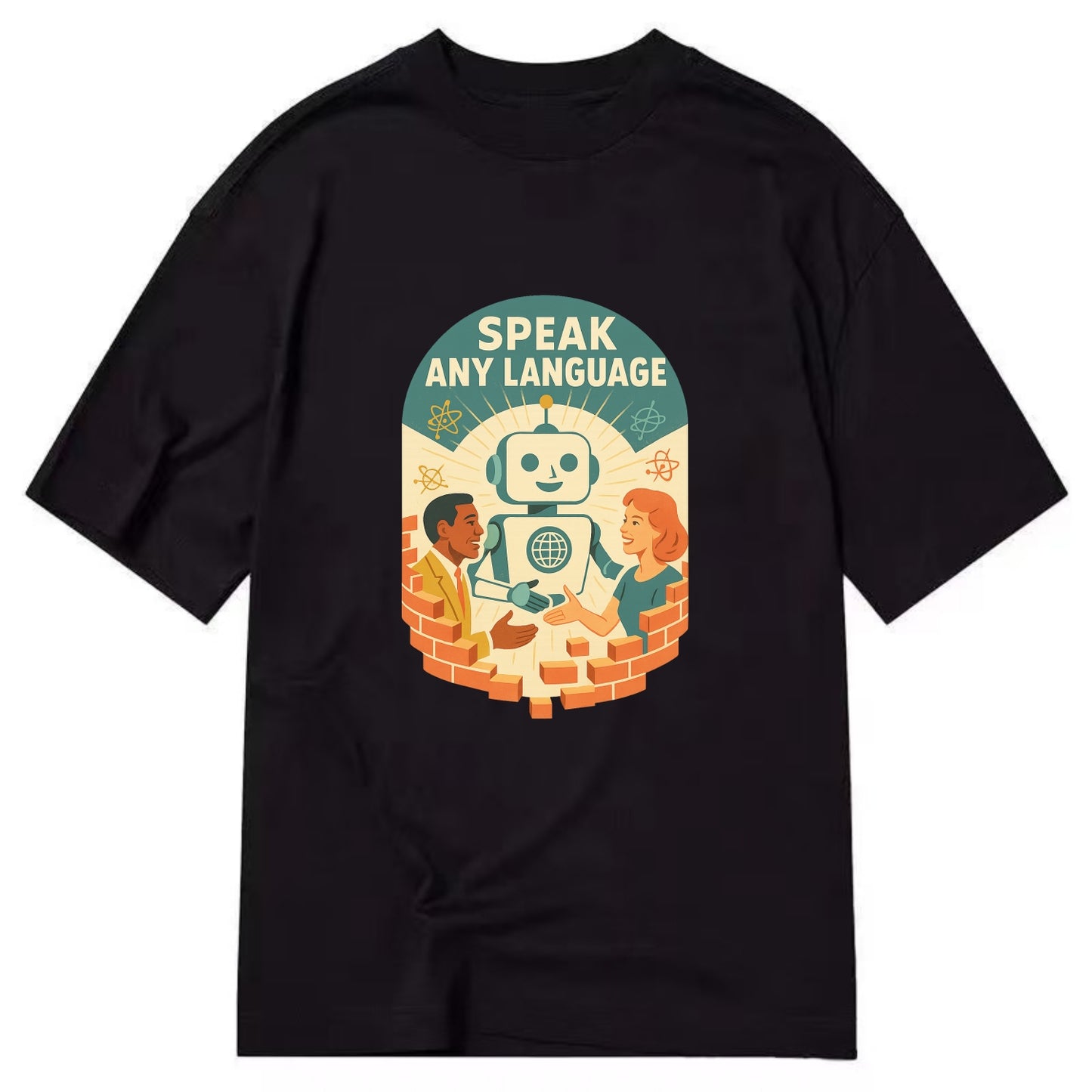 Language learning AI breaking down barriers - "Speak Any Language" - - Classic T-shirt - Black