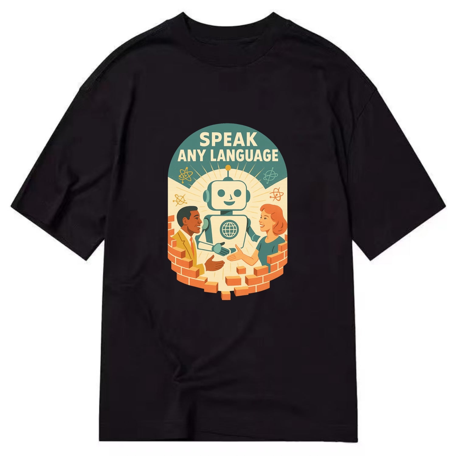 Language learning AI breaking down barriers - "Speak Any Language" - - Classic T-shirt - Black